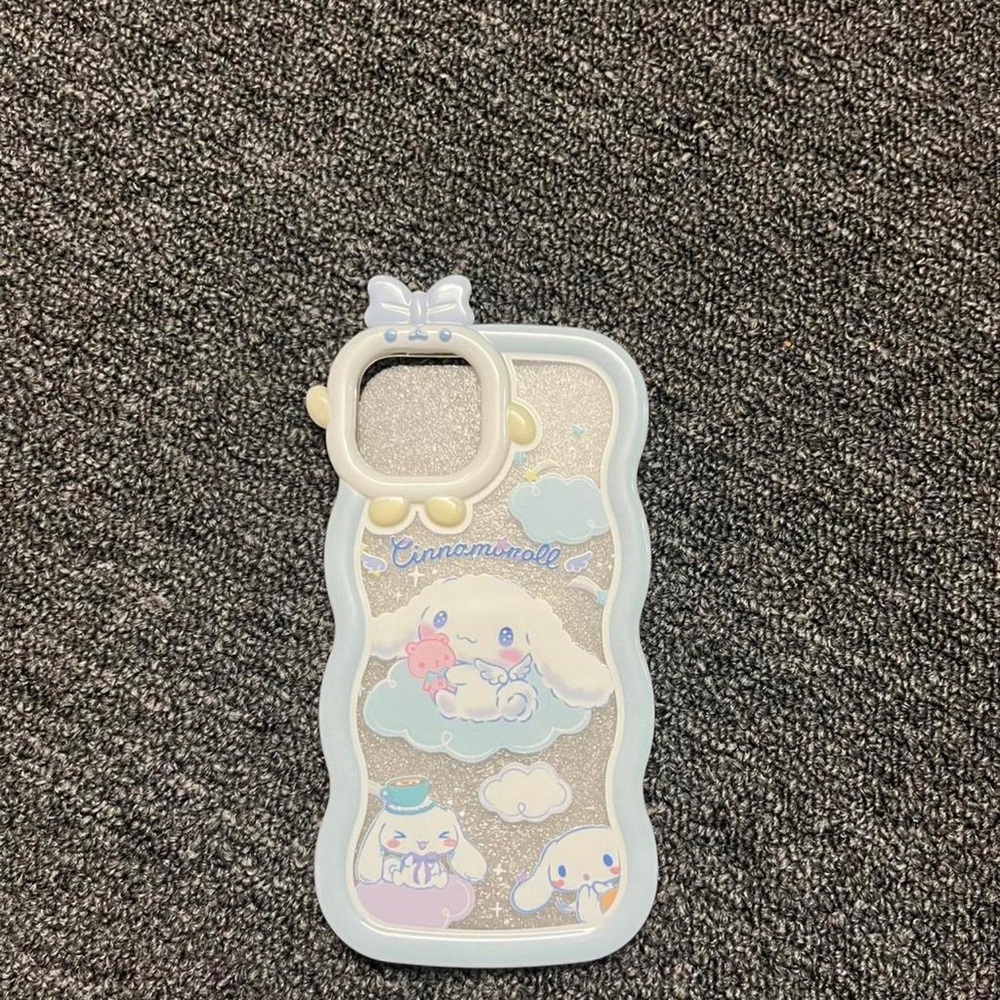 Apple iPhone Case with Cute Characters - White and Blue